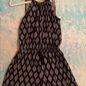 Black printed romper